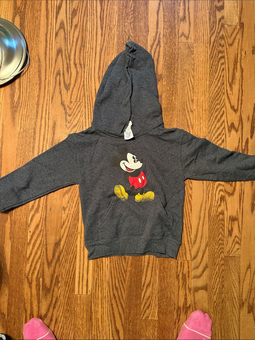 Kids' Charcoal Gray Mickey Mouse Hooded Sweatshirt